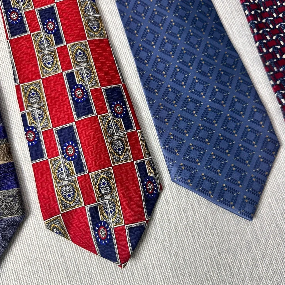 Vintage Classic Multicolor Necktie Bundle Bill Blass Puritan Jimmy Z 5pc Set‎